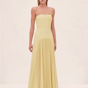 Alexis Strapless Light Yellow Gown